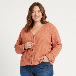 Two by Vince Camuto | Textured Button-Front Cardigan (XXL)